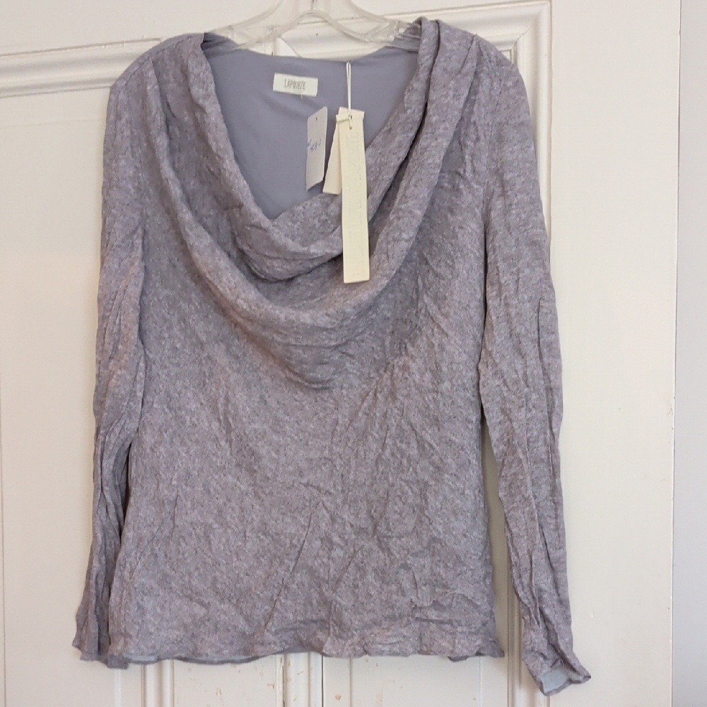 nwt Heather Gray Cowl Neck Layered Top